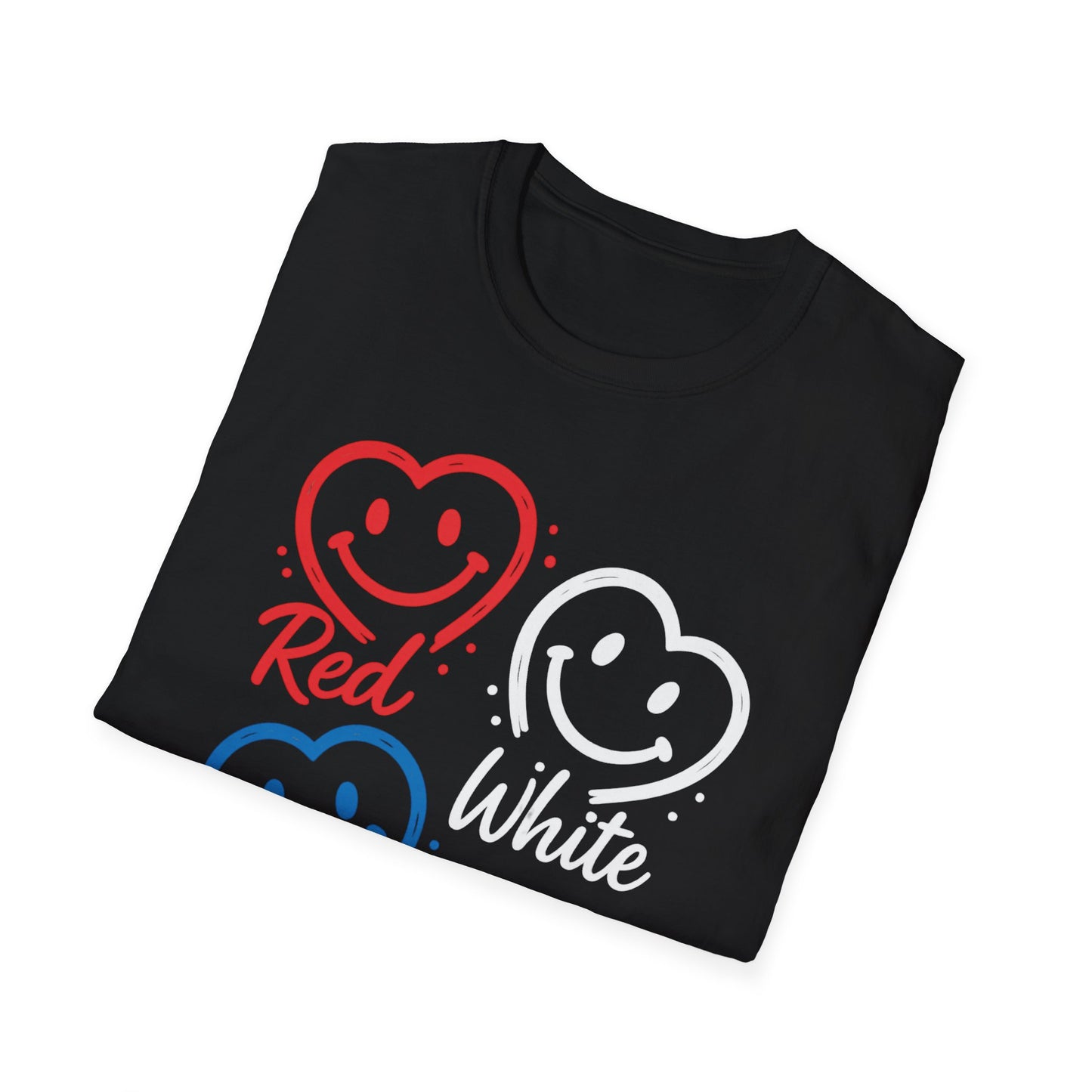 Smile Faces Red White Blue T-Shirt