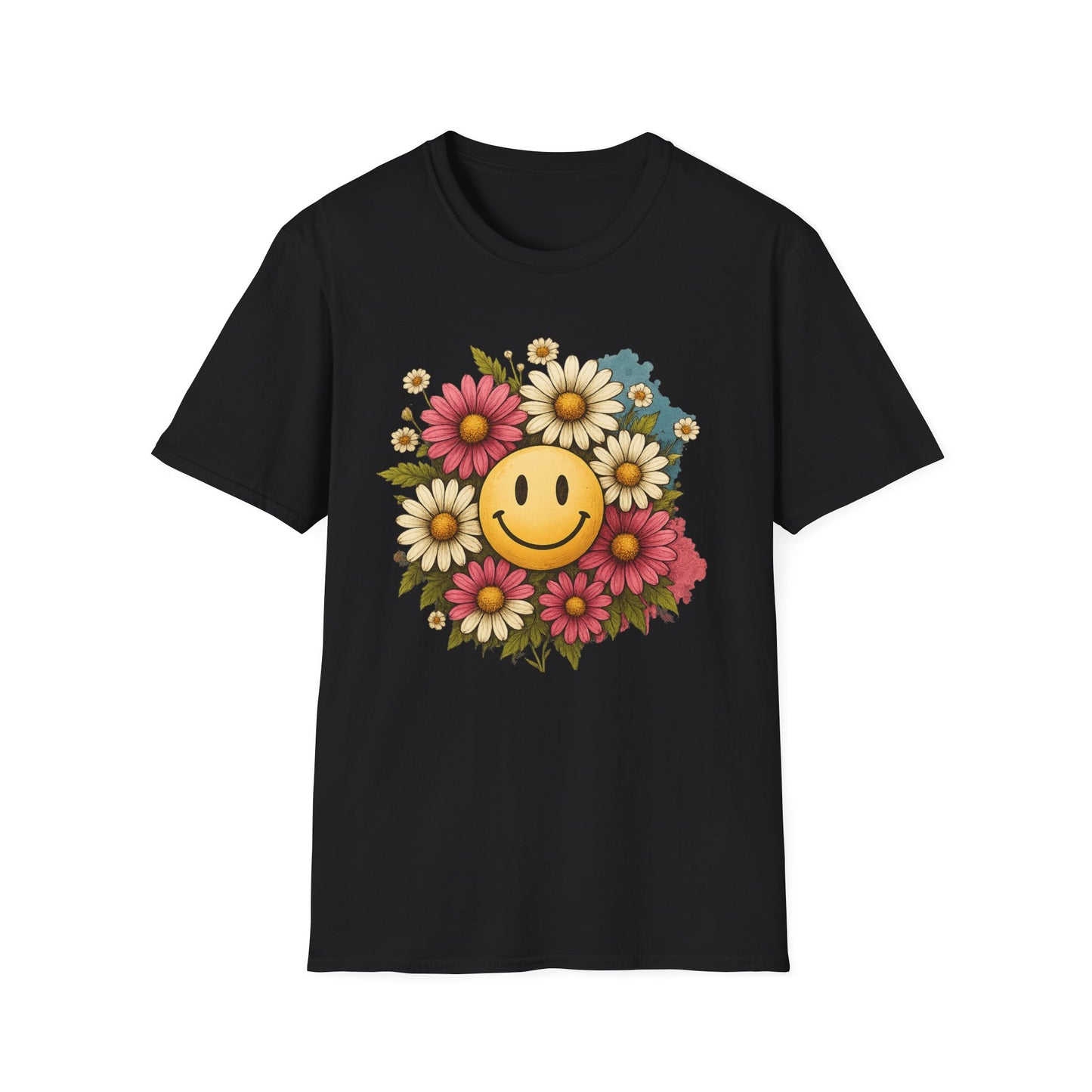 Smiley Face with Flowers T-Shirt