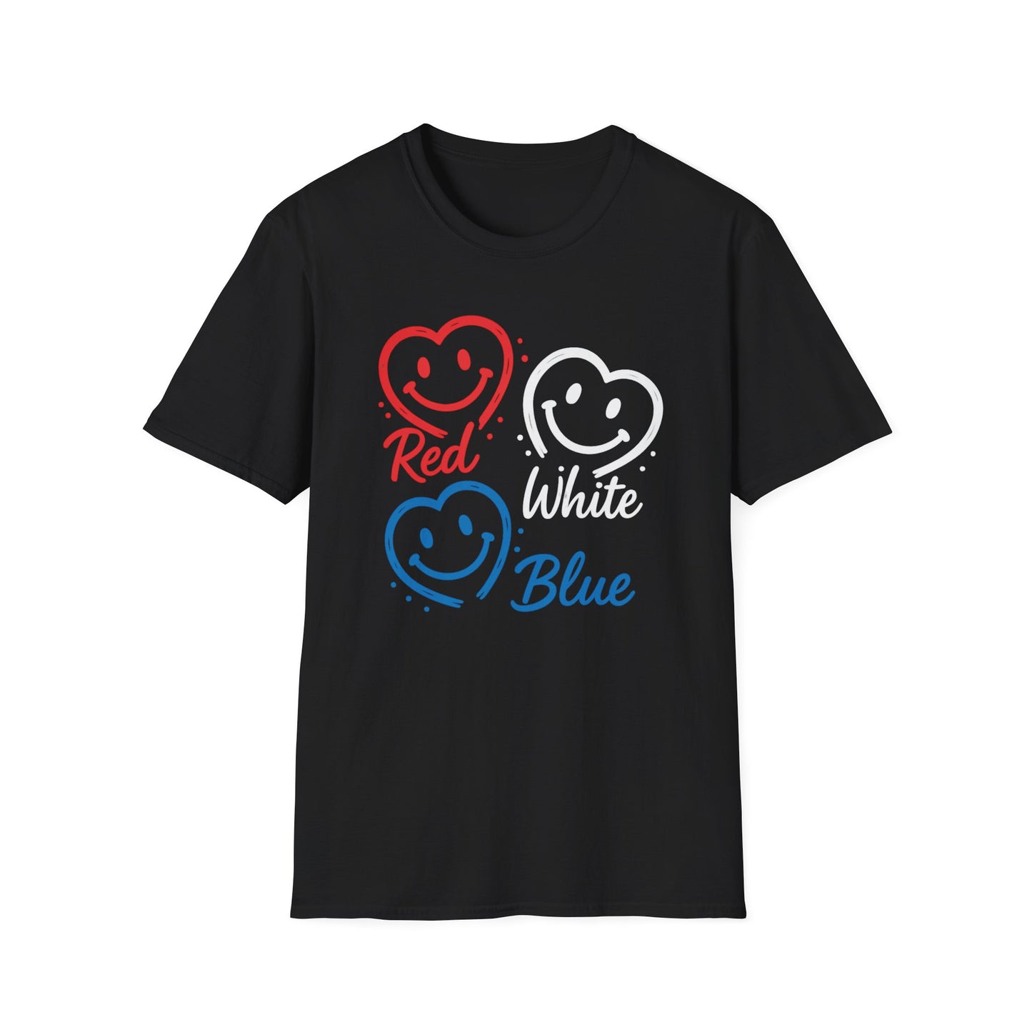Smile Faces Red White Blue T-Shirt