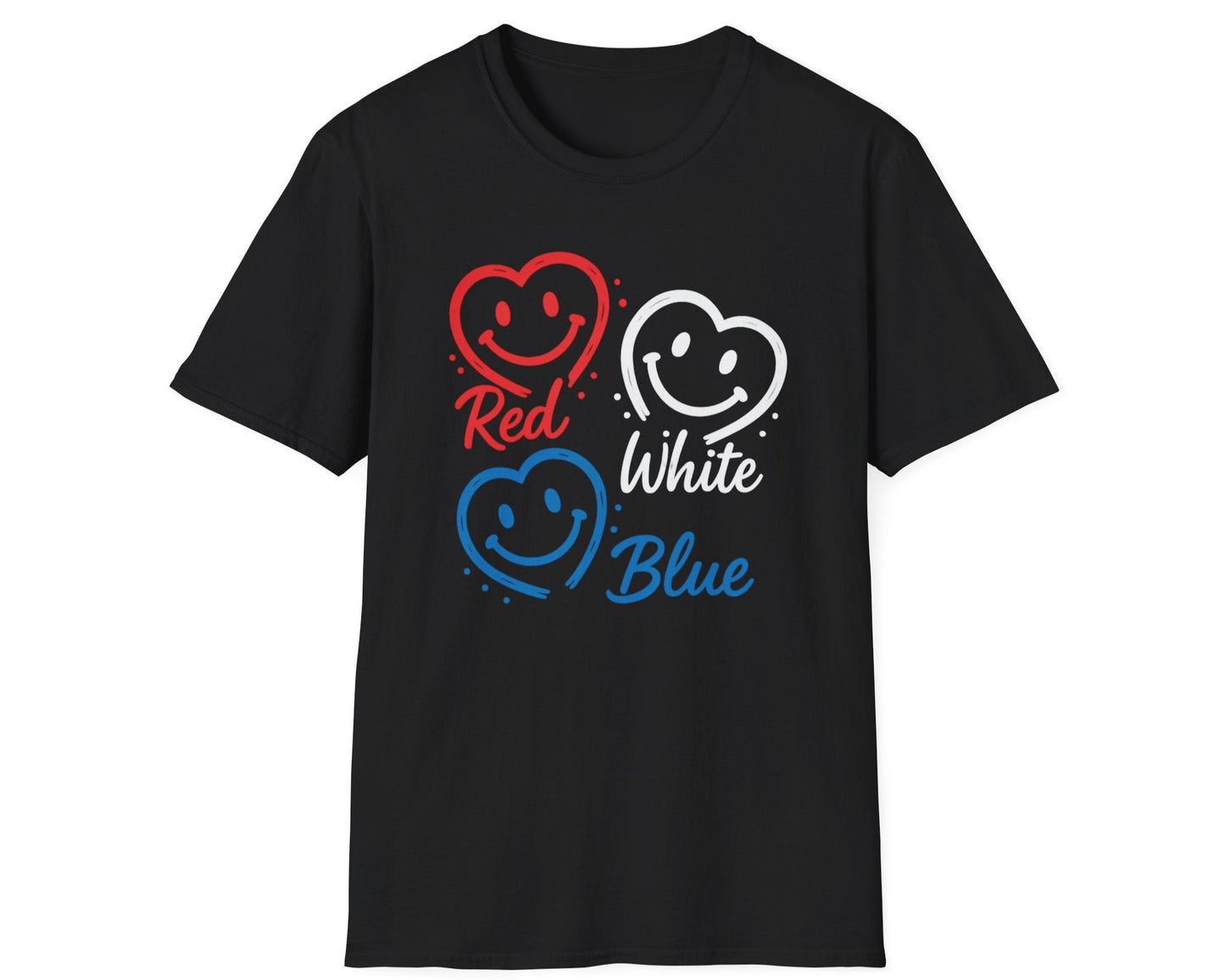 Smile Faces Red White Blue T-Shirt