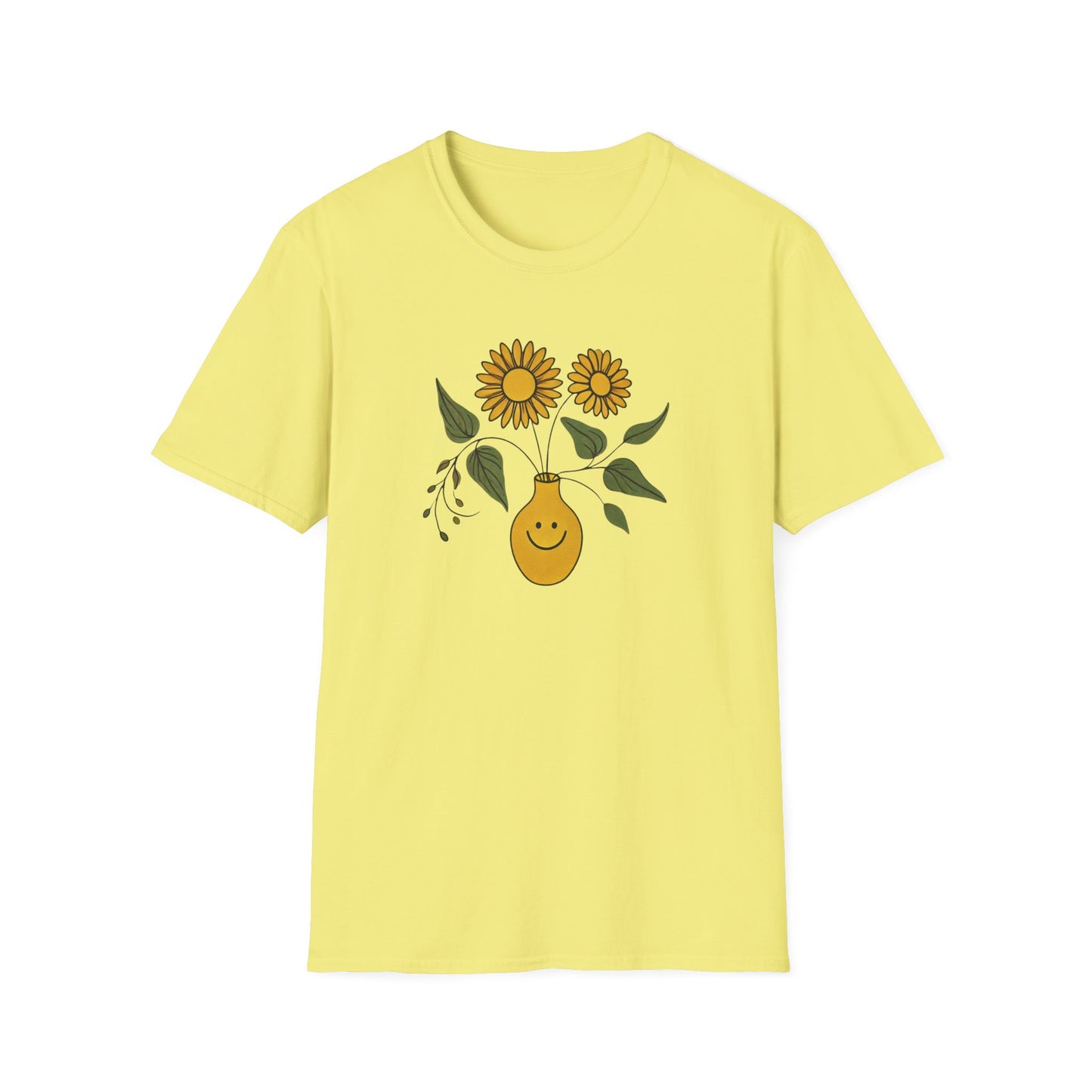 Yellow Smiley Vase T-Shirt