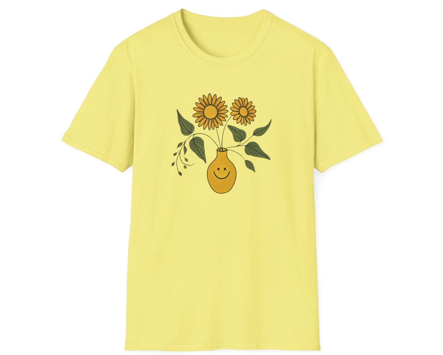 Yellow Smiley Vase T-Shirt