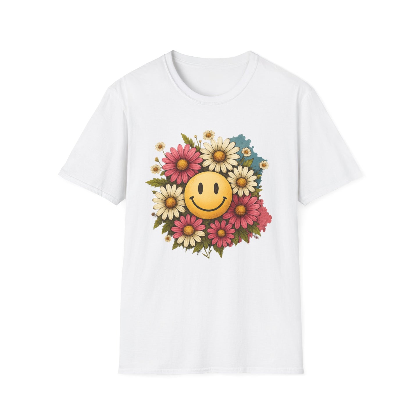 Smiley Face with Flowers T-Shirt