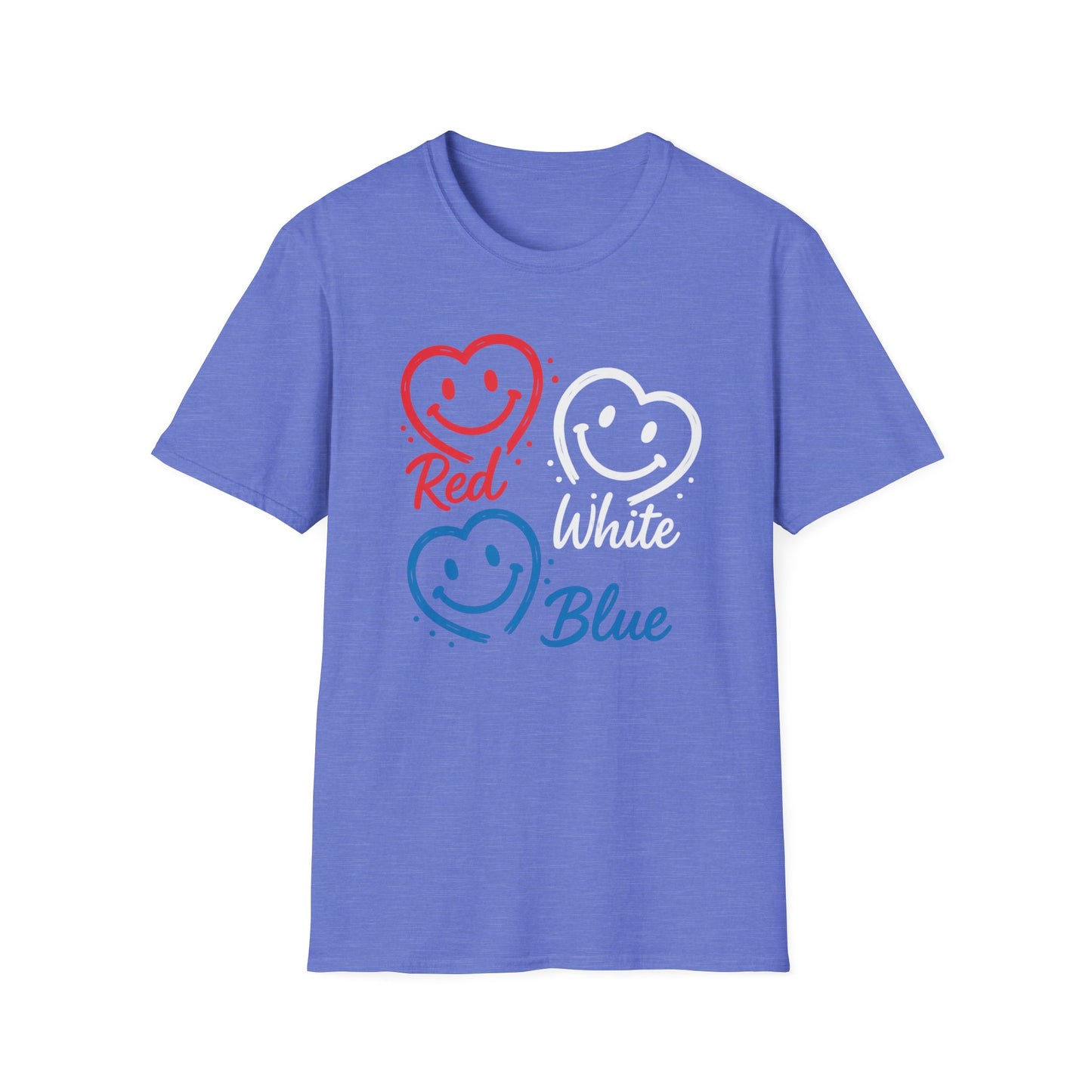 Smile Faces Red White Blue T-Shirt