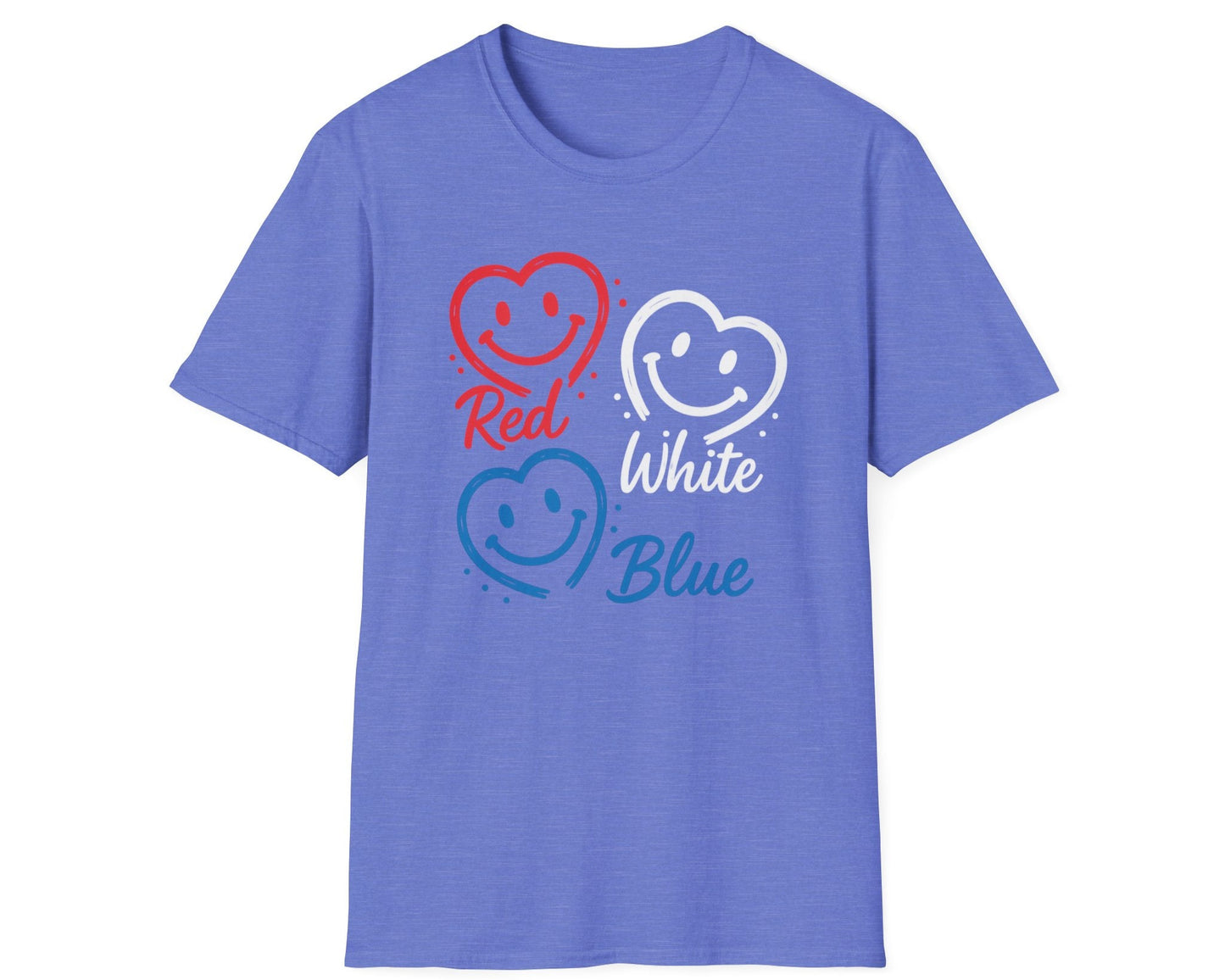 Smile Faces Red White Blue T-Shirt