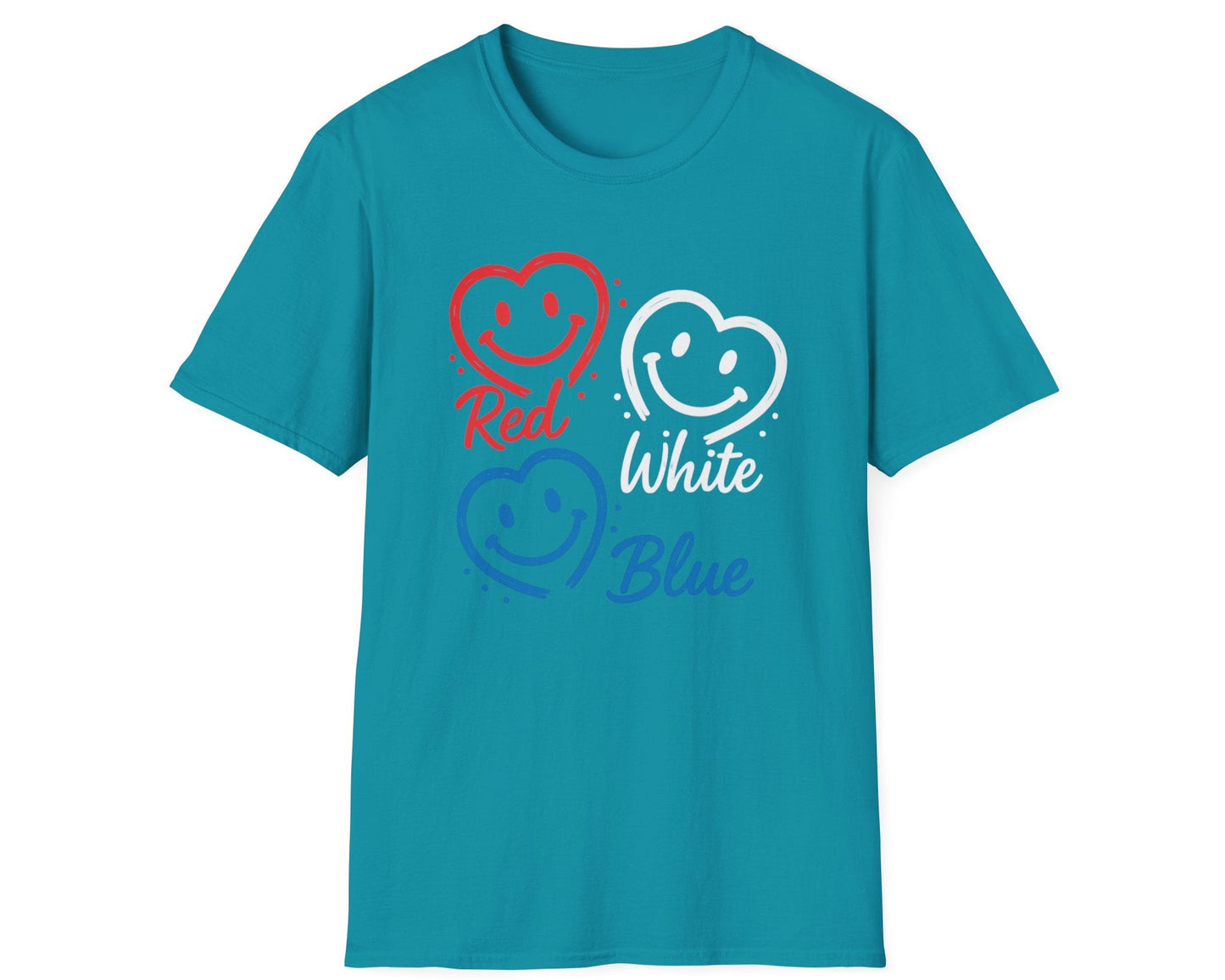 Smile Faces Red White Blue T-Shirt