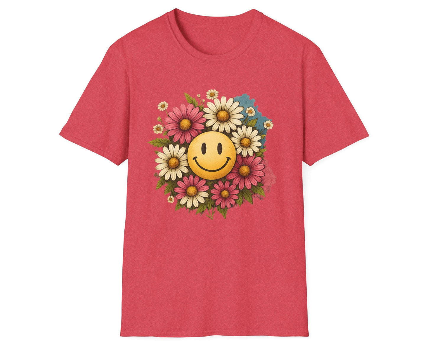 Smiley Face with Flowers T-Shirt