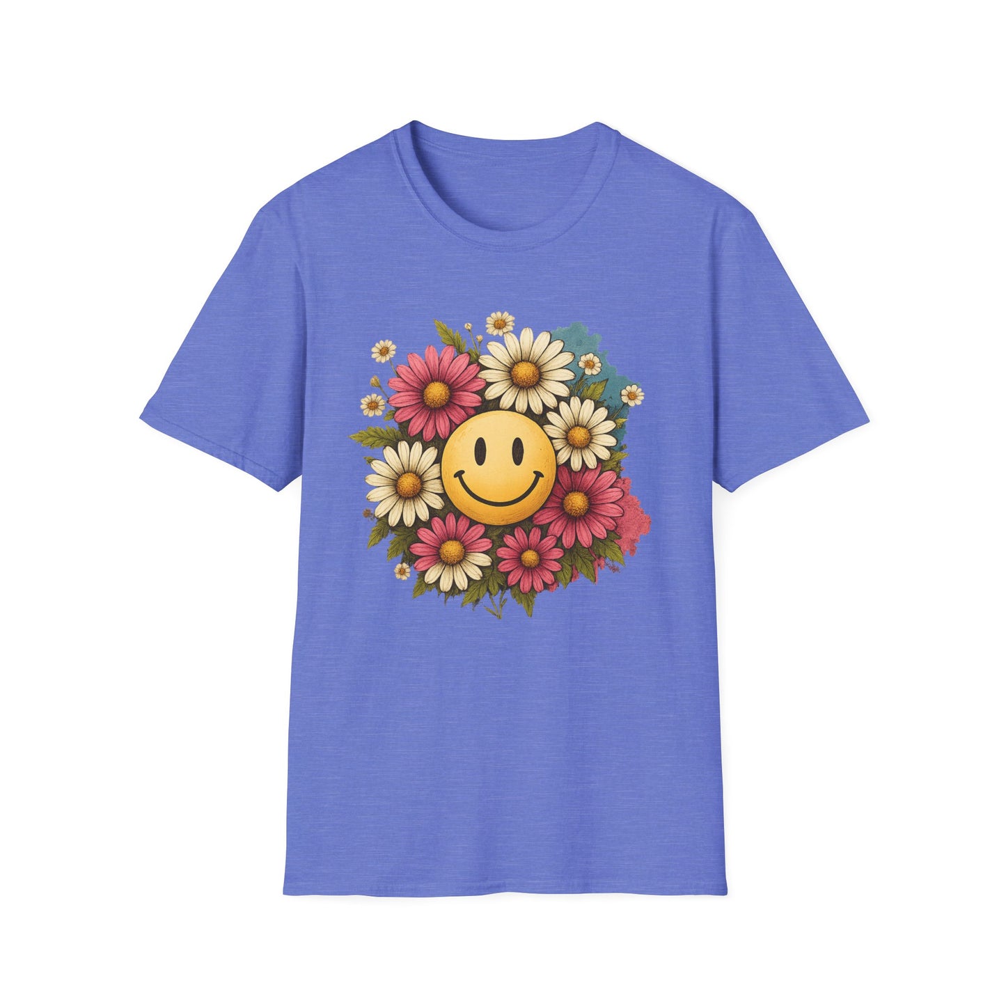 Smiley Face with Flowers T-Shirt