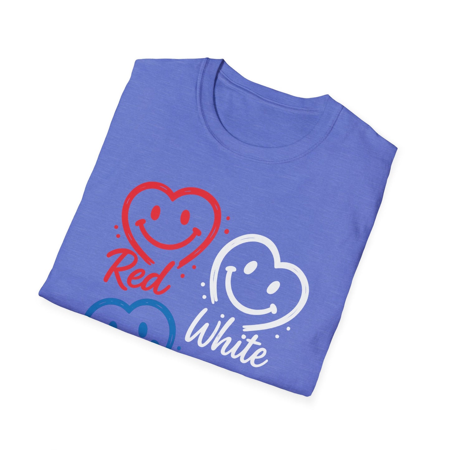 Smile Faces Red White Blue T-Shirt