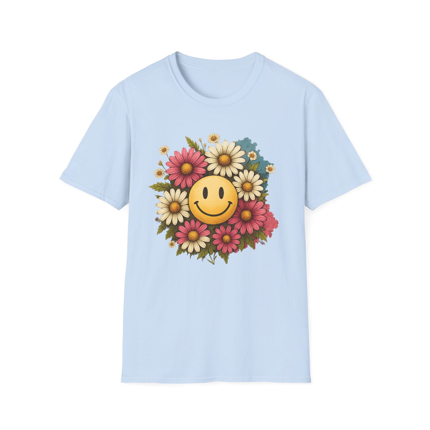 Smiley Face with Flowers T-Shirt