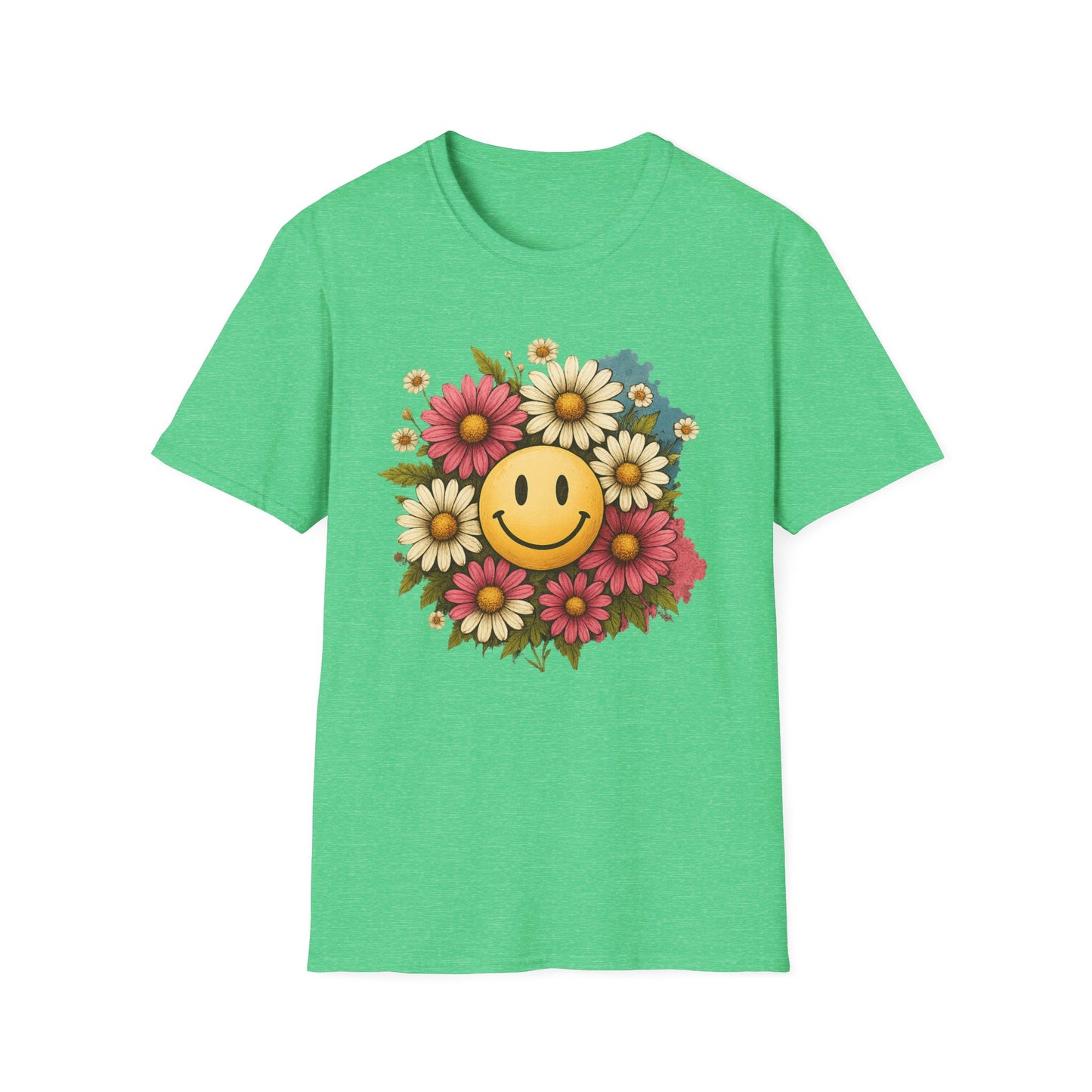 Smiley Face with Flowers T-Shirt