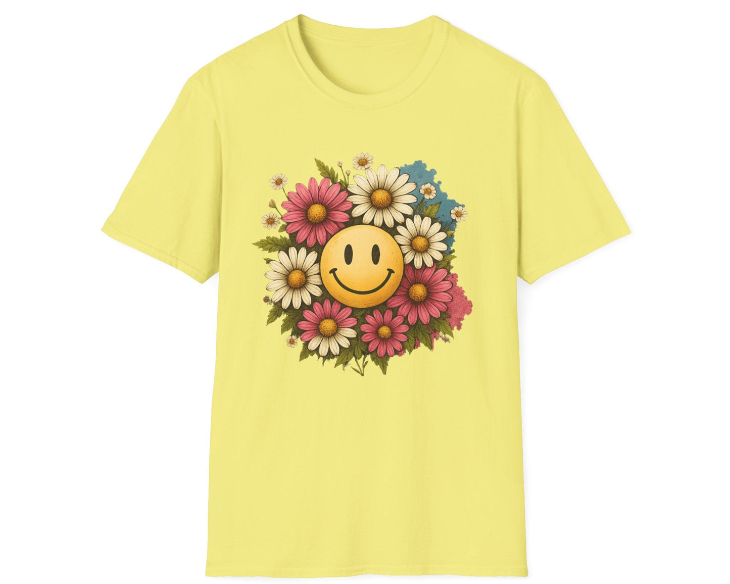 Smiley Face with Flowers T-Shirt
