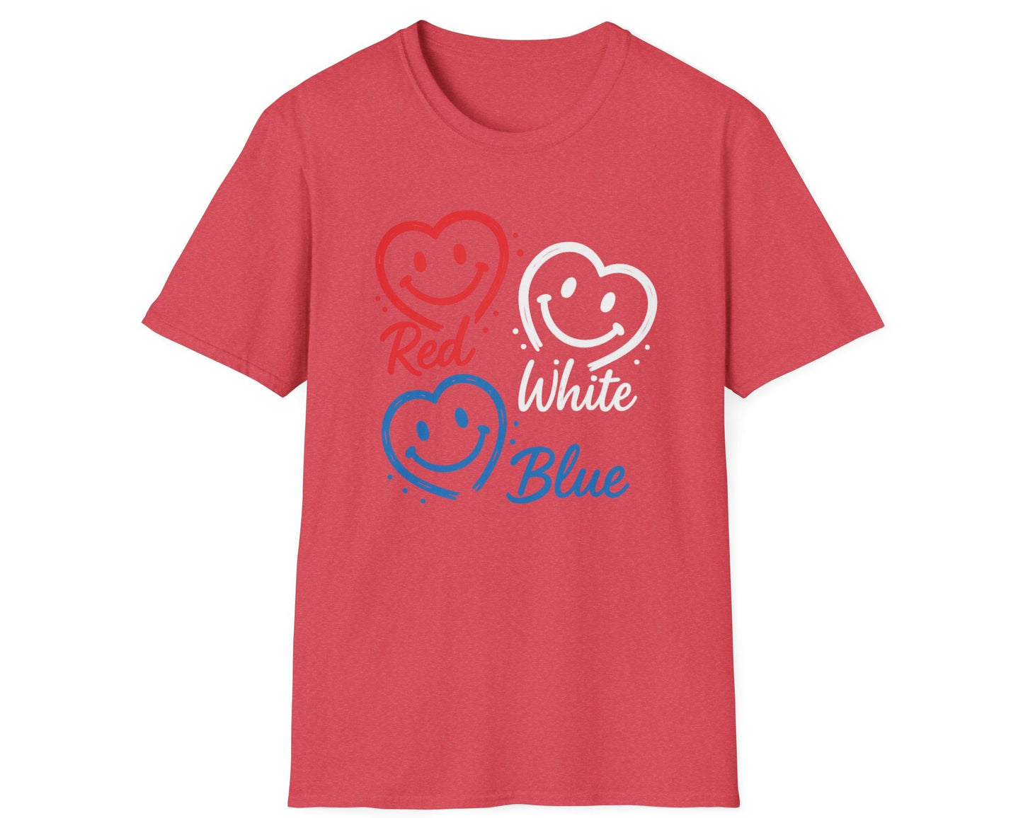 Smile Faces Red White Blue T-Shirt